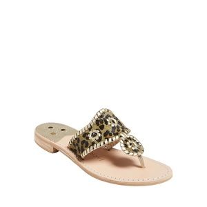 Size 6 Jack Rogers haircalf green leopard sandals. Gently used. Worn 4 times.